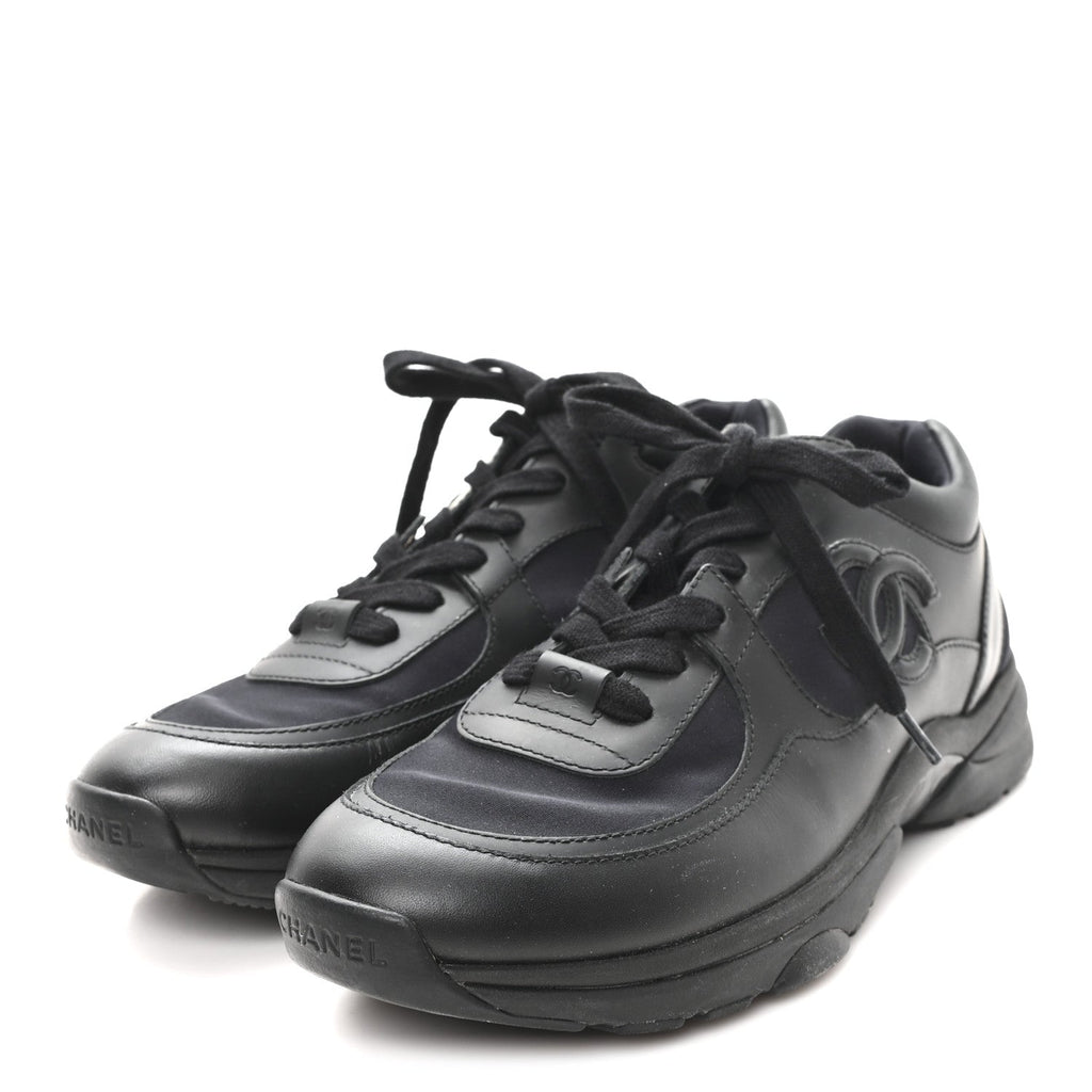 LAMBSKIN FABRIC CC UNIFORM SNEAKERS BLACK