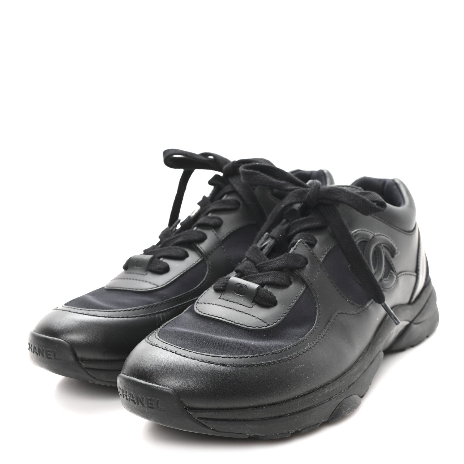 LAMBSKIN FABRIC CC UNIFORM SNEAKERS BLACK