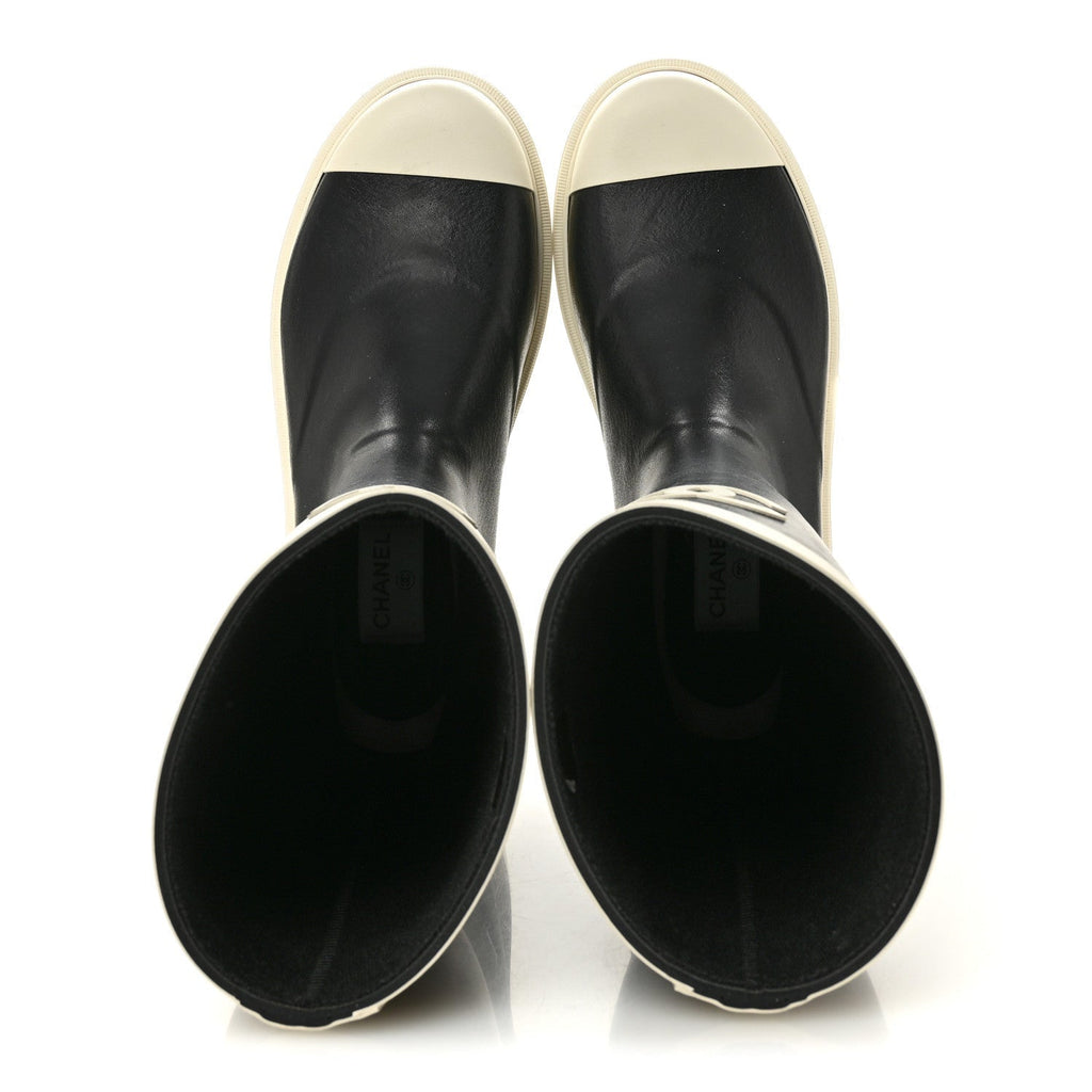 CAOUTCHOUK CC HIGH BOOTS BLACK WHITE