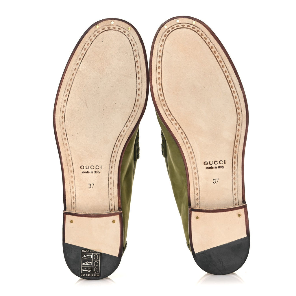 NUBUCK WOMENS HORSEBIT LOAFERS HERBS LIGHT GREEN
