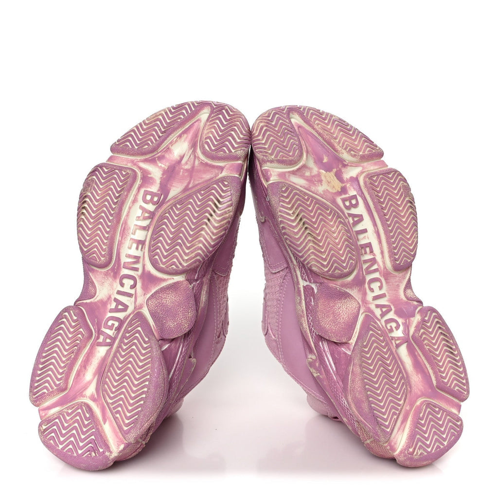 FABRIC MESH DISTRESSED WOMENS TRIPLE S SNEAKERS PINK