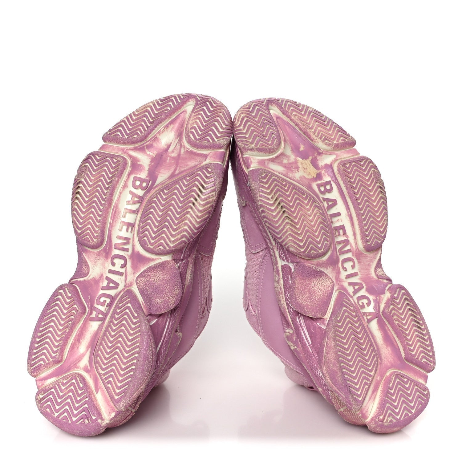 FABRIC MESH DISTRESSED WOMENS TRIPLE S SNEAKERS PINK