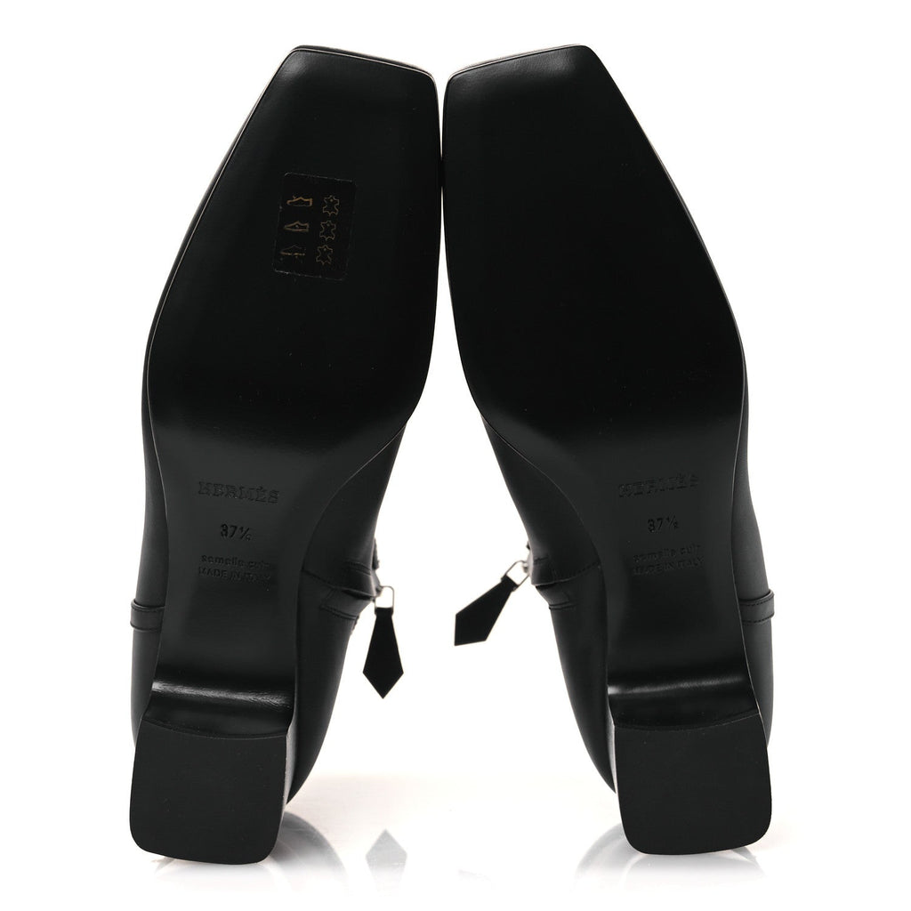 CALFSKIN HOMMAGE ANKLE BOOTS BLACK