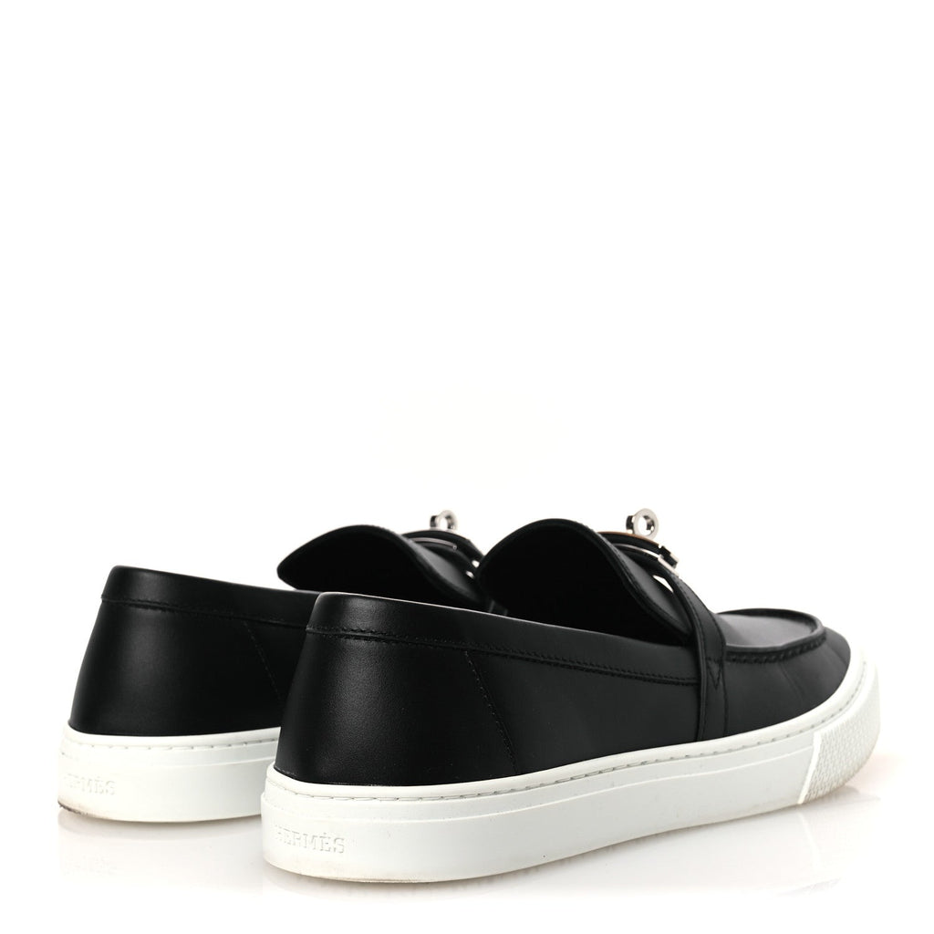 CALFSKIN GAME SLIP ON SNEAKERS BLACK