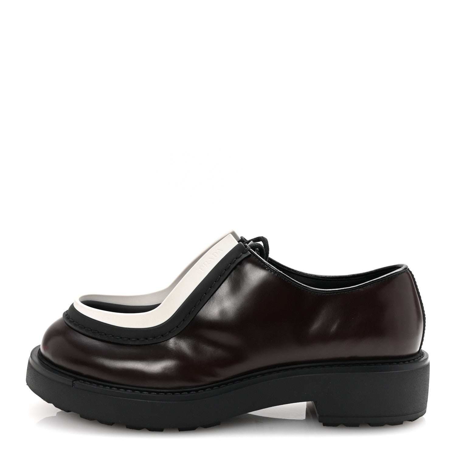 SPAZZOLATO ROIS MONOLITH 55MM DERBY LOAFERS DARK BROWN BLACK