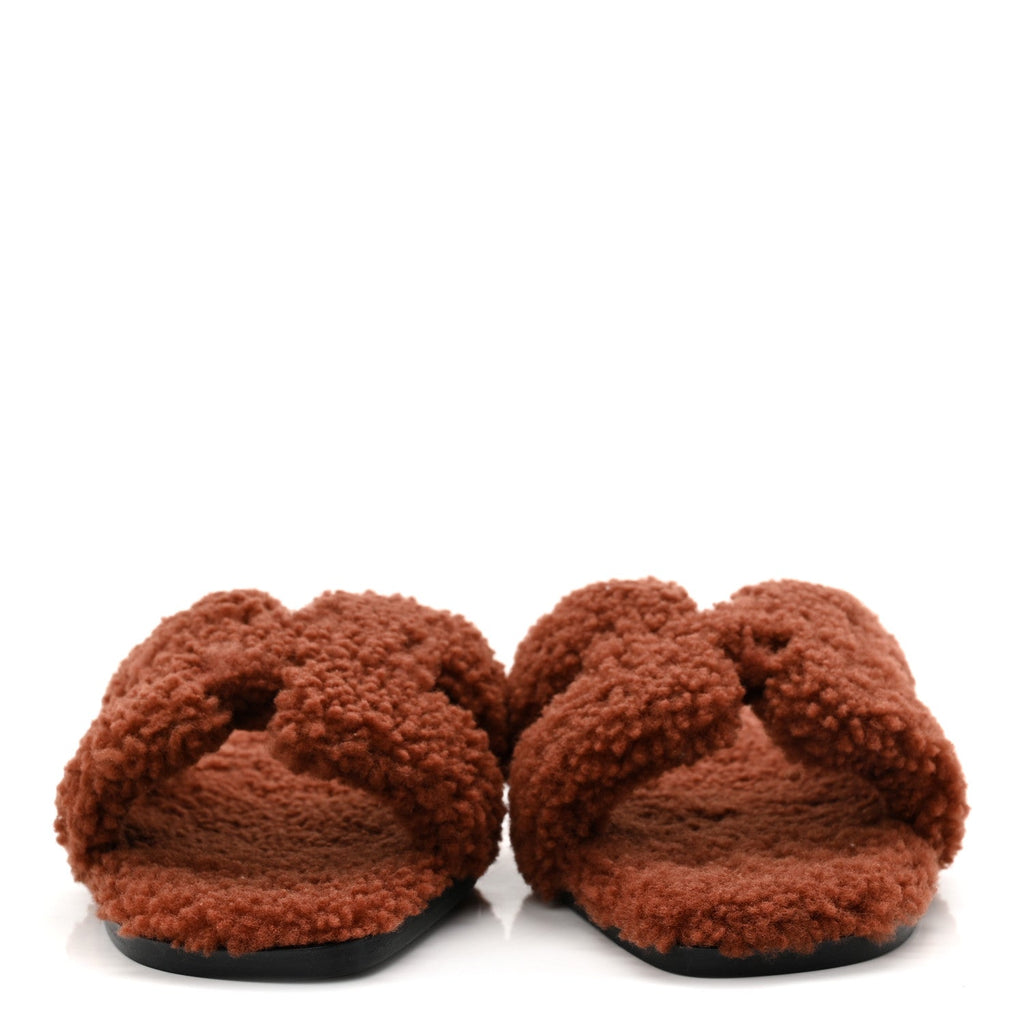 WOOLSKIN ORAN SANDALS COGNAC