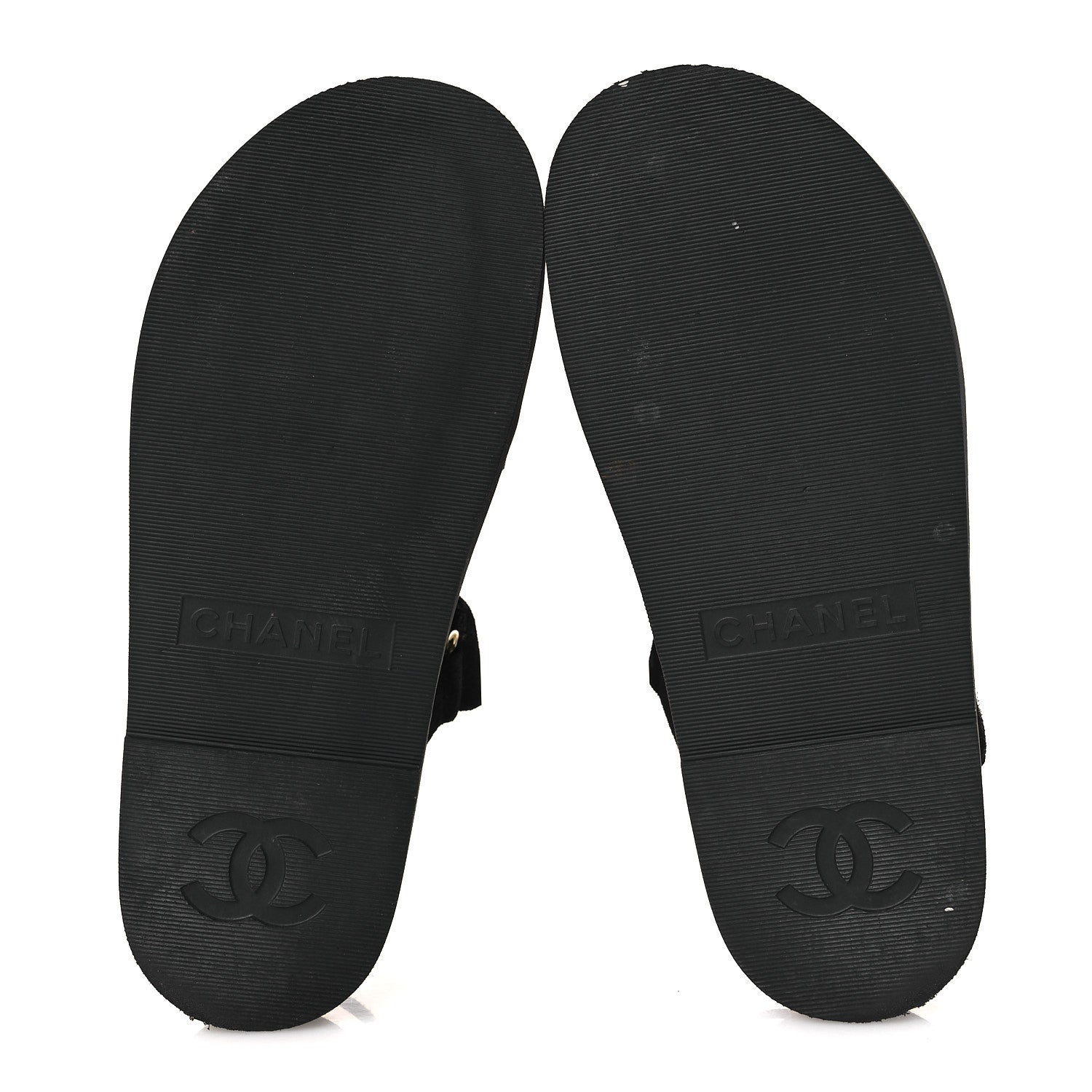 SUEDE CALFSKIN DAD SANDALS BLACK