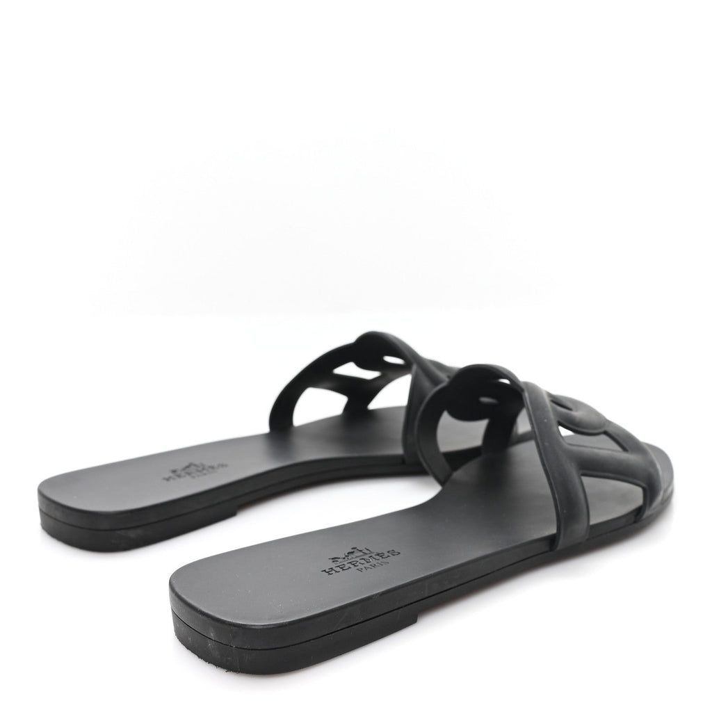 RUBBER ALOHA SANDALS BLACK