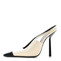 SATIN CALFSKIN INES SLINGBACK PUMPS IVORY BLACK