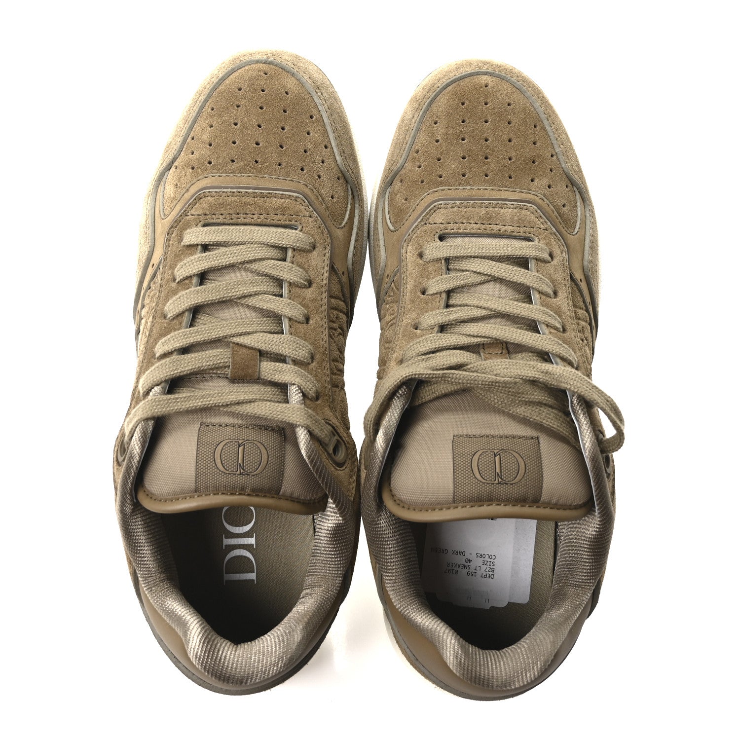 SUEDE CALFSKIN MENS B27 UPTOWN LOW TOP SNEAKER KHAKI
