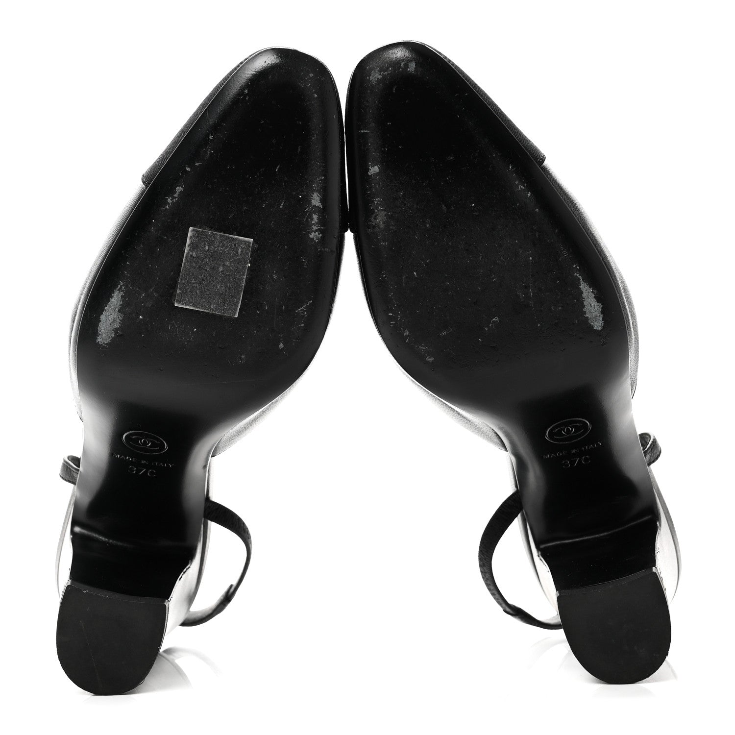 LAMBSKIN GROSGRAIN CAP TOE CC SLINGBACK PUMPS BLACK