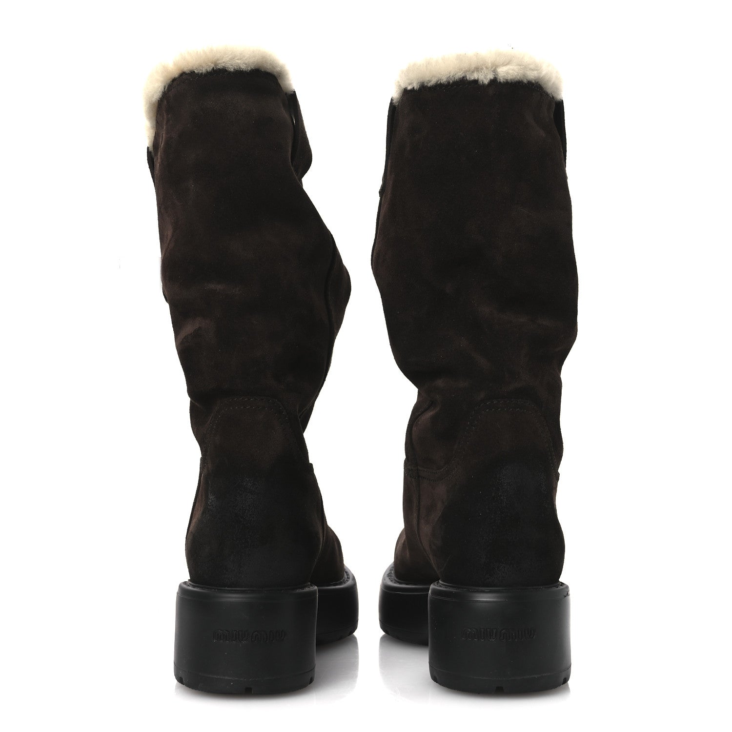 SUEDE SHEARLING VINTAGE EFFECT MID CALF BOOTS MORRO