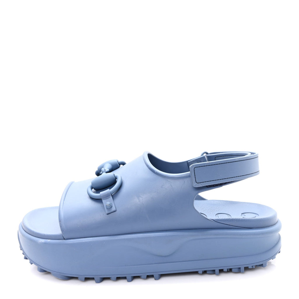 SOFT RUBBER HORSEBIT TOUCH MENS STRAPPED SANDALS WASHED INDIGO