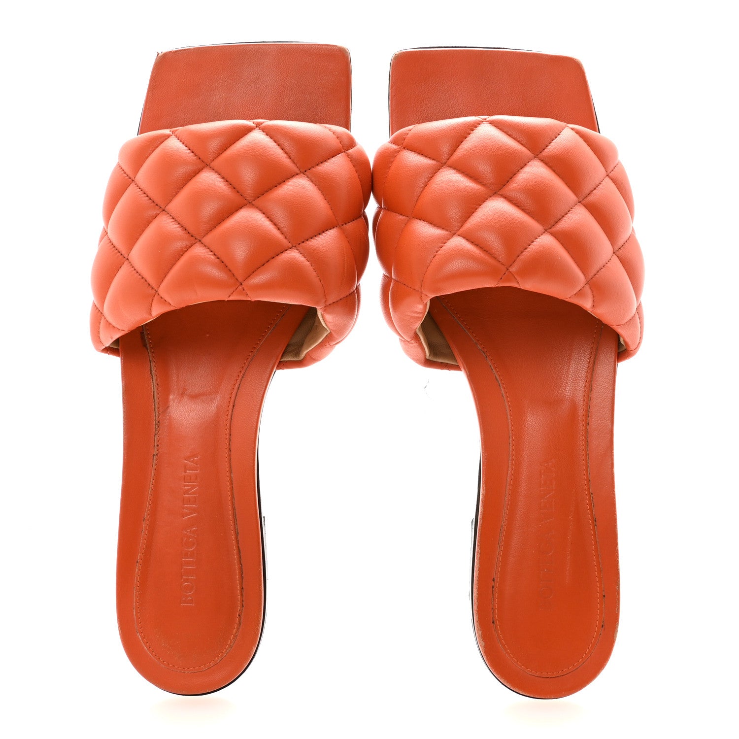 NAPPA MATELASSE PADDED FLAT SANDALS ORANGE