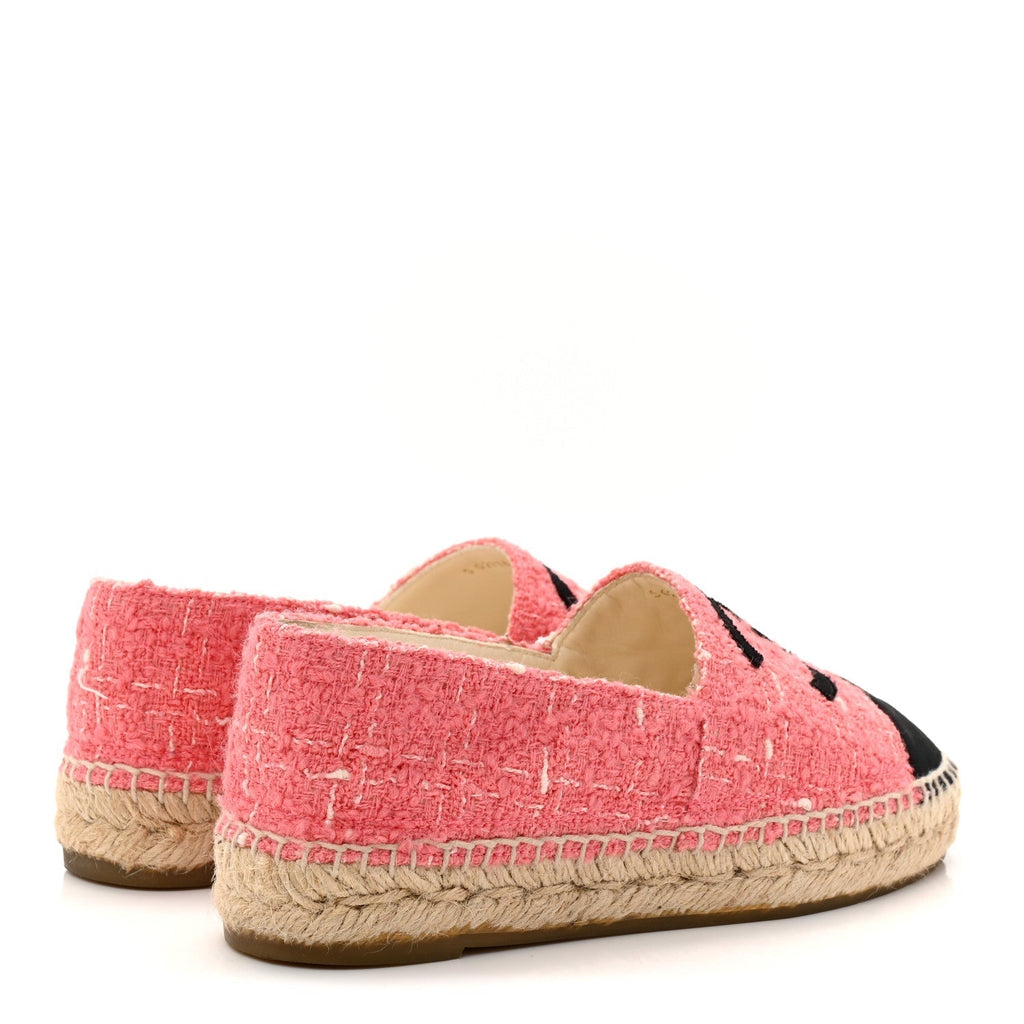 TWEED GROSGRAIN CC ESPADRILLES PINK