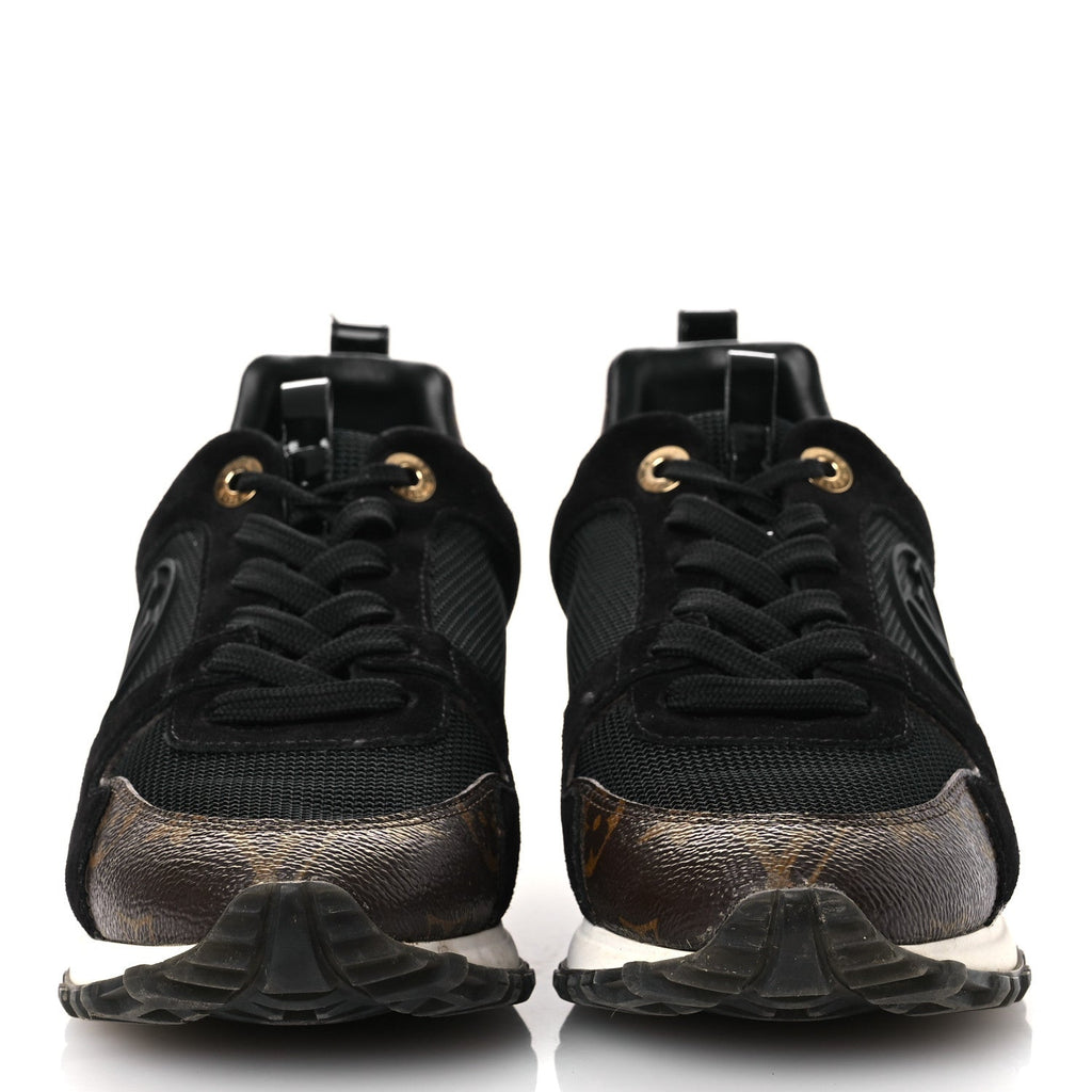 LOUIS VUITTON SUEDE MONOGRAM RUN AWAY SNEAKER BLACK