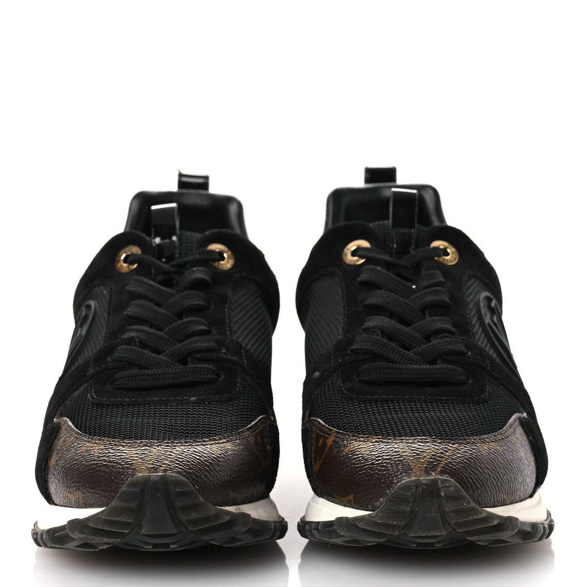 LOUIS VUITTON SUEDE MONOGRAM RUN AWAY SNEAKER BLACK