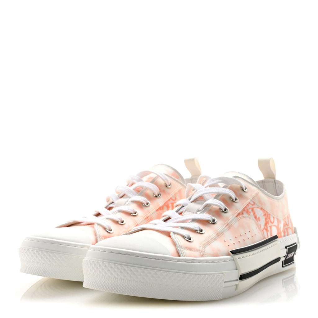 TECHNICAL CANVAS OBLIQUE MENS B23 LOW TOP SNEAKERS WHITE ORANGE