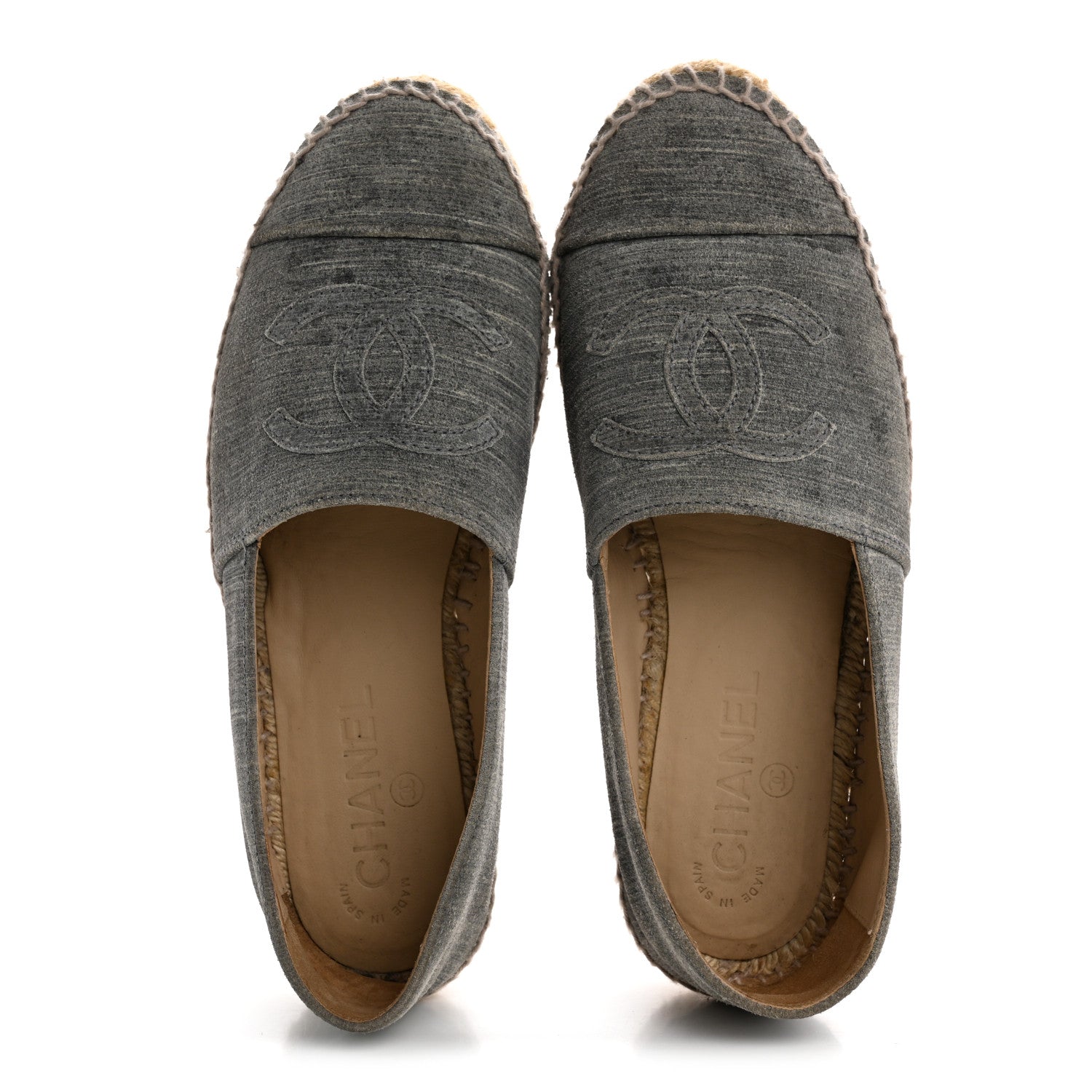 STRIATED SUEDE ESPADRILLES DARK GREY