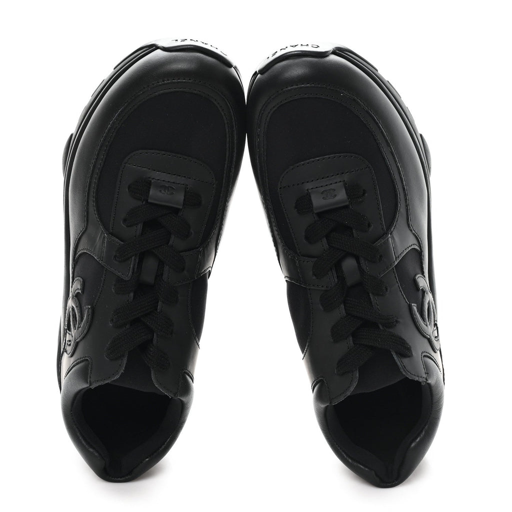 CALFSKIN LAMBSKIN CC UNIFORM SNEAKERS BLACK