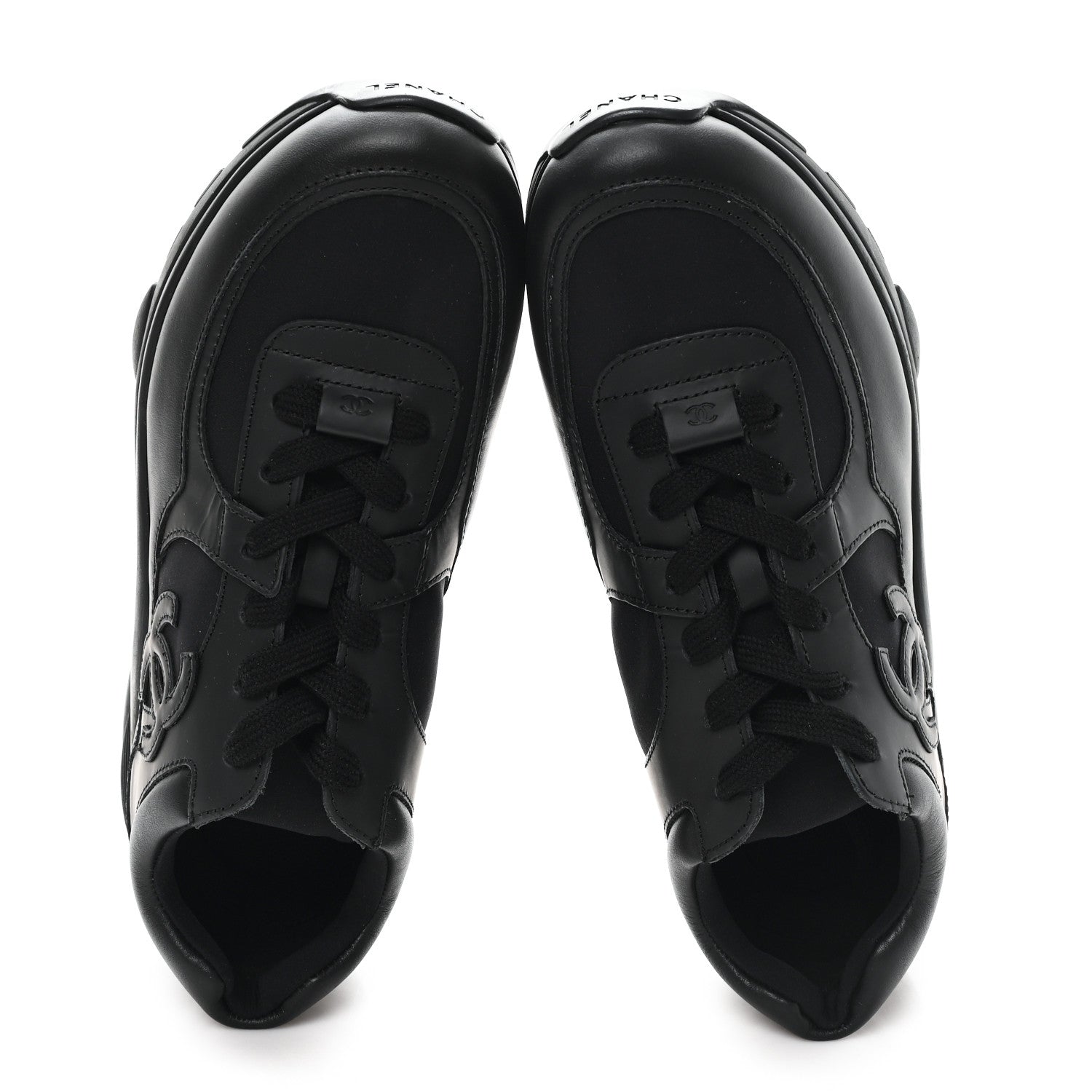 CALFSKIN LAMBSKIN CC UNIFORM SNEAKERS BLACK