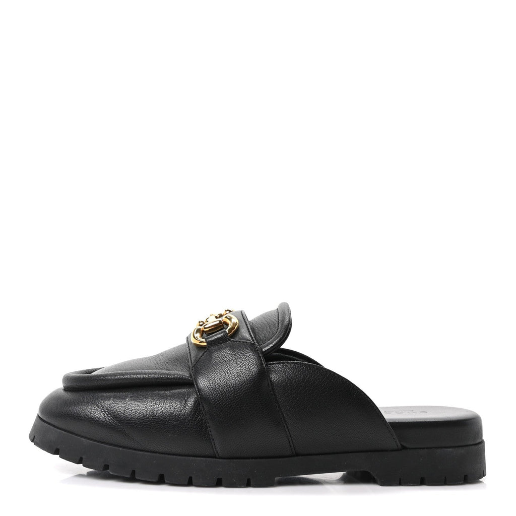 GOATSKIN AUROVILLE HORSEBIT MULES BLACK