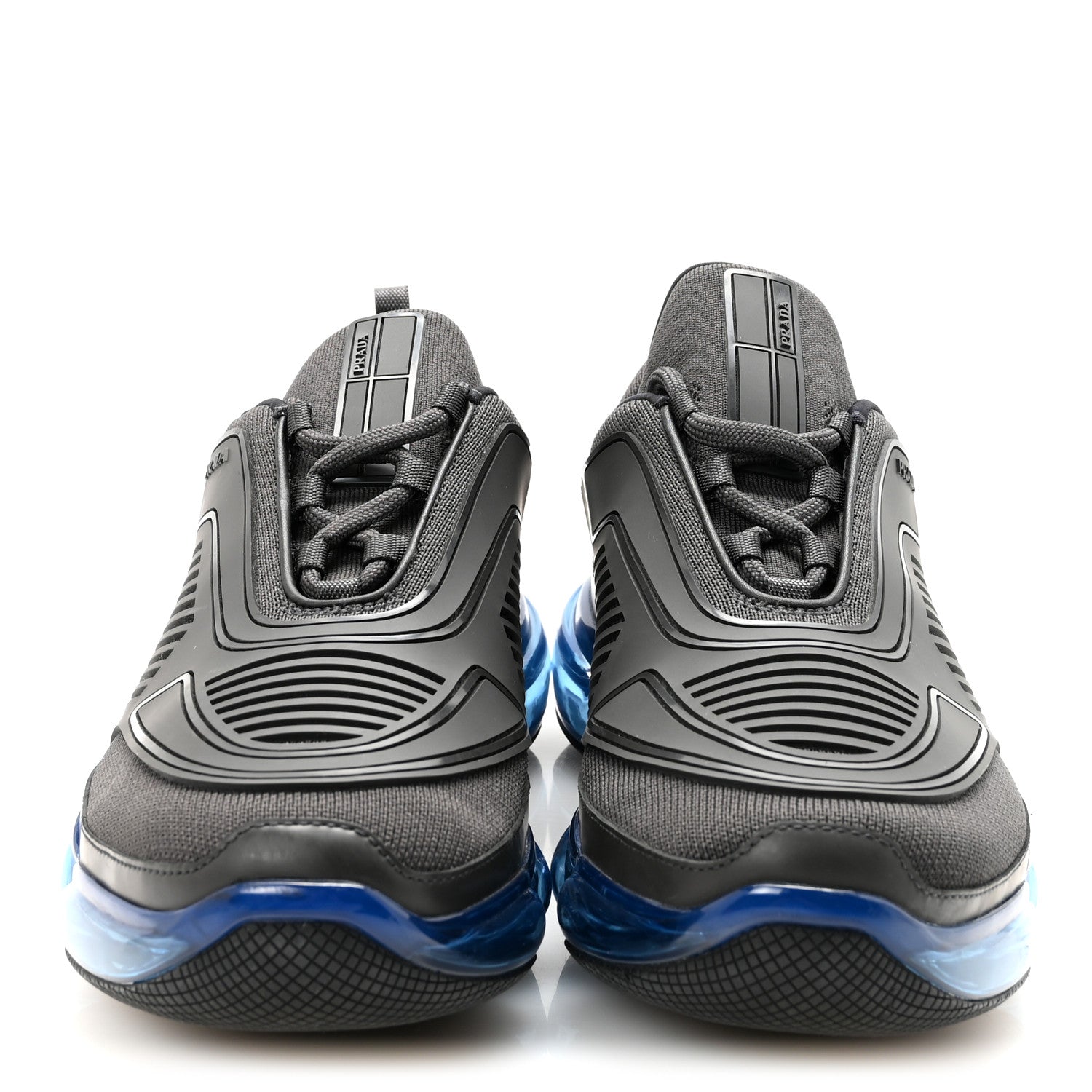 RUBBER KNIT FABRIC MENS CLOUDBUST AIR SNEAKERS GREY BLUE