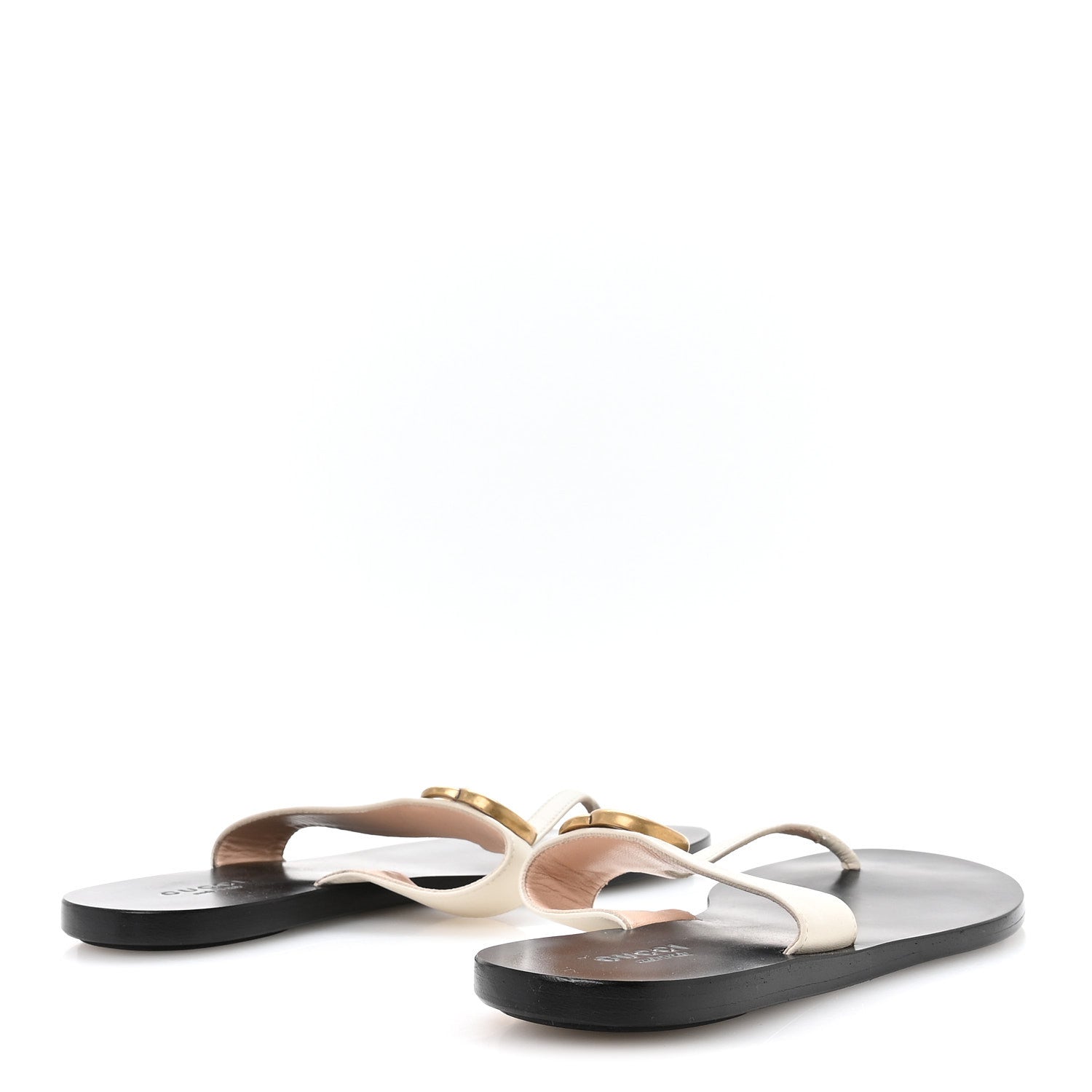 CALFSKIN GG MARMONT THONG SANDALS MYSTIC WHITE