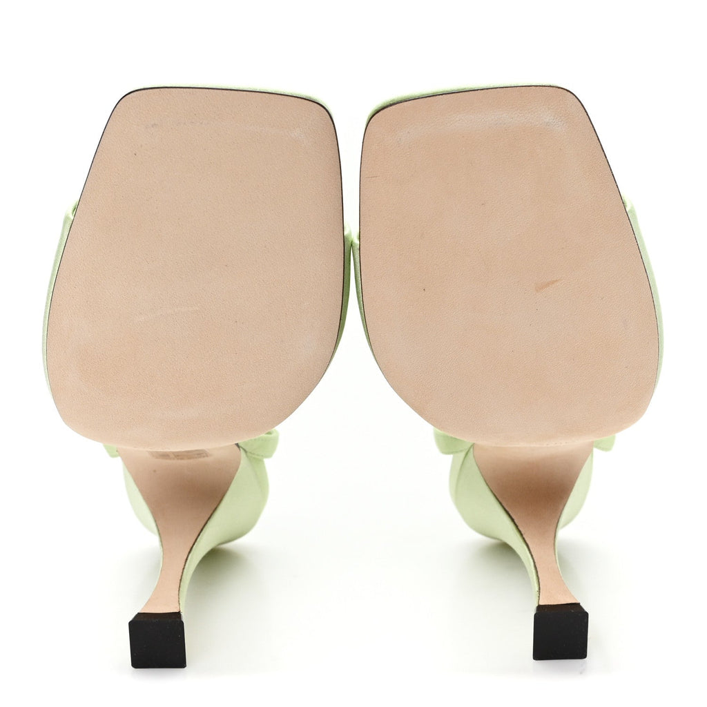 SATIN CRYSTAL HORSEBIT SANDAL PUMPS