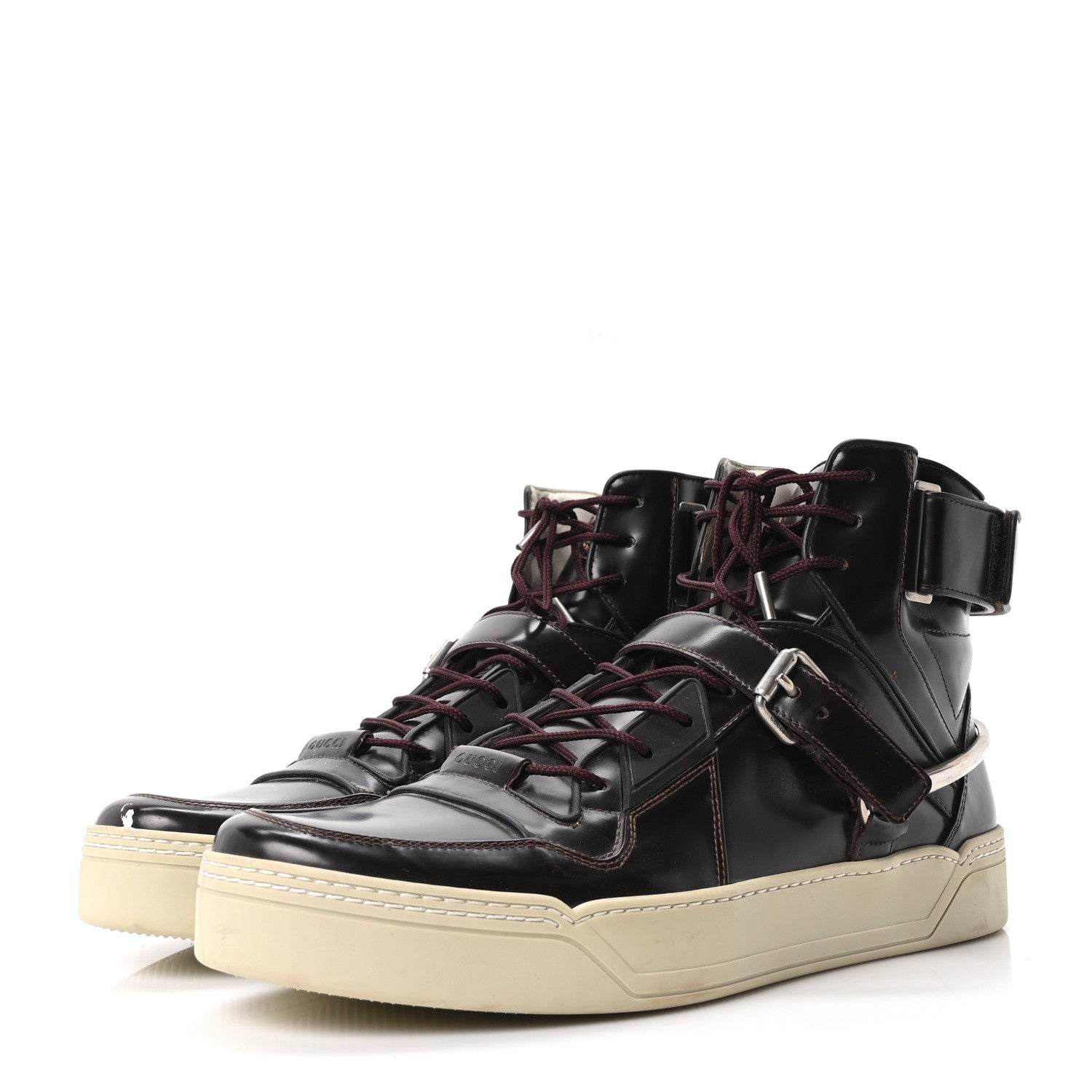 MAGNUM CALFSKIN MENS HORSEBIT HIGH TOP SPUR SNEAKERS GRAPE
