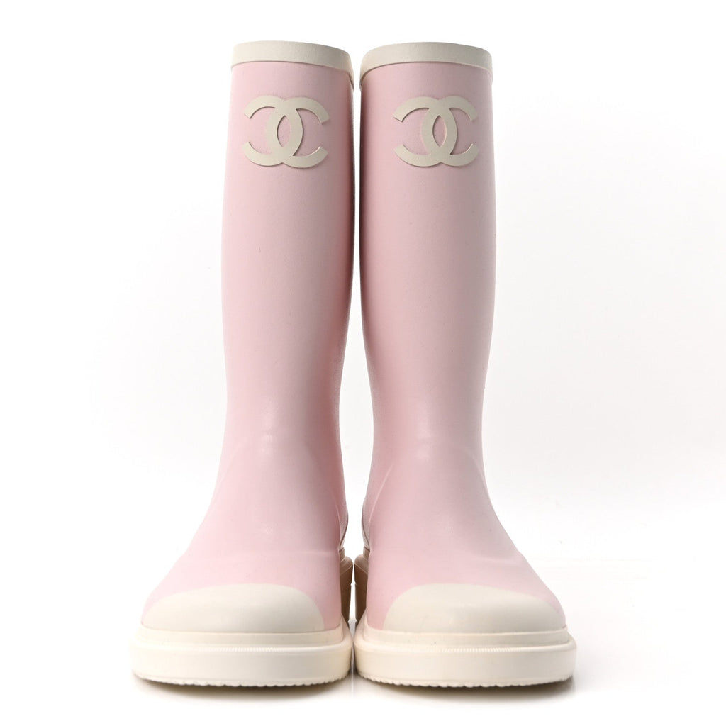 CAOUTCHOUK CC HIGH BOOTS LIGHT PINK WHITE