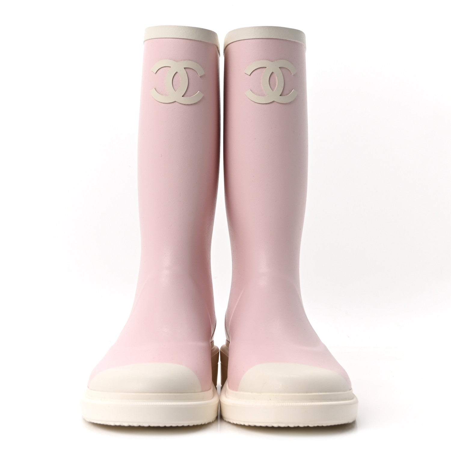 CAOUTCHOUK CC HIGH BOOTS LIGHT PINK WHITE