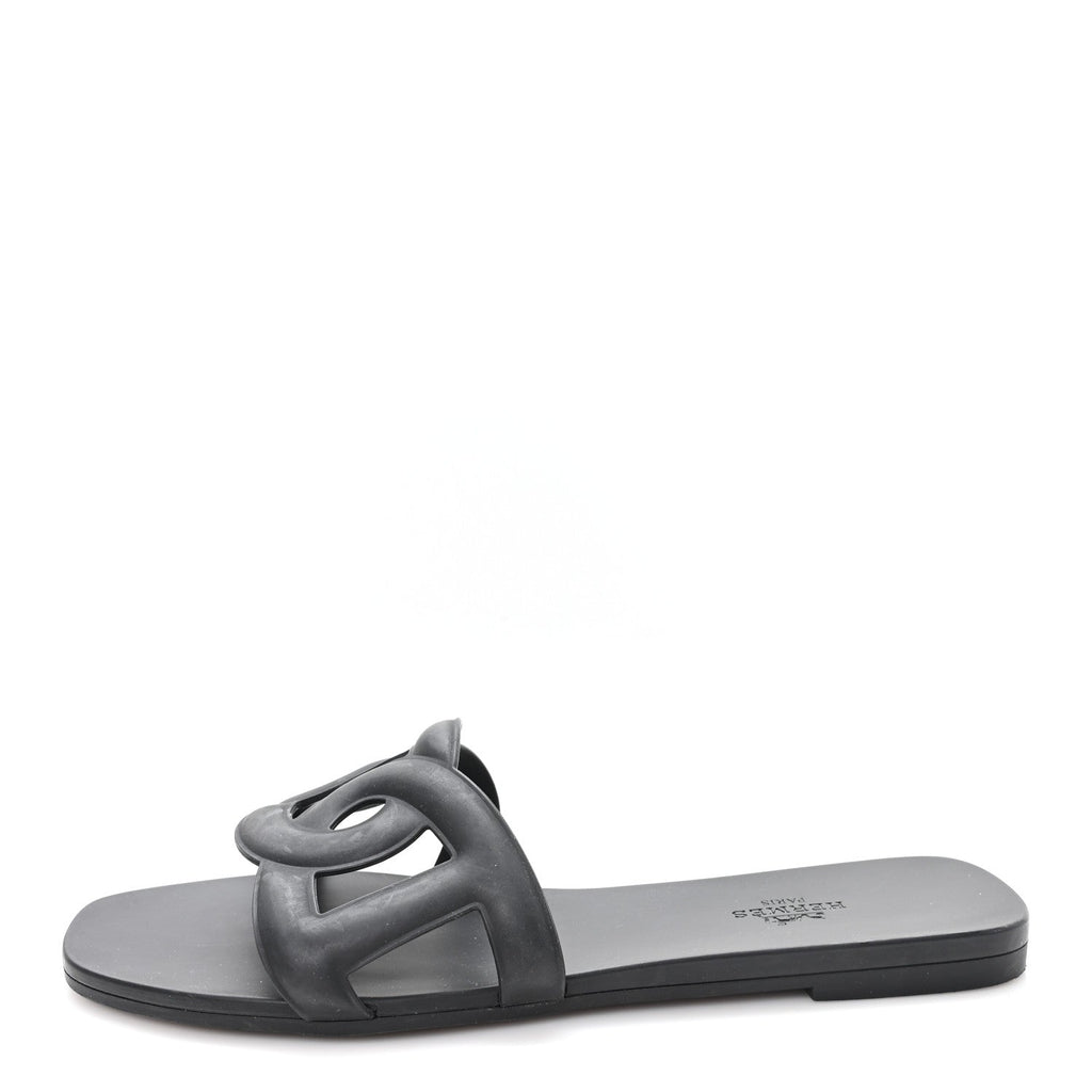RUBBER ALOHA SANDALS BLACK
