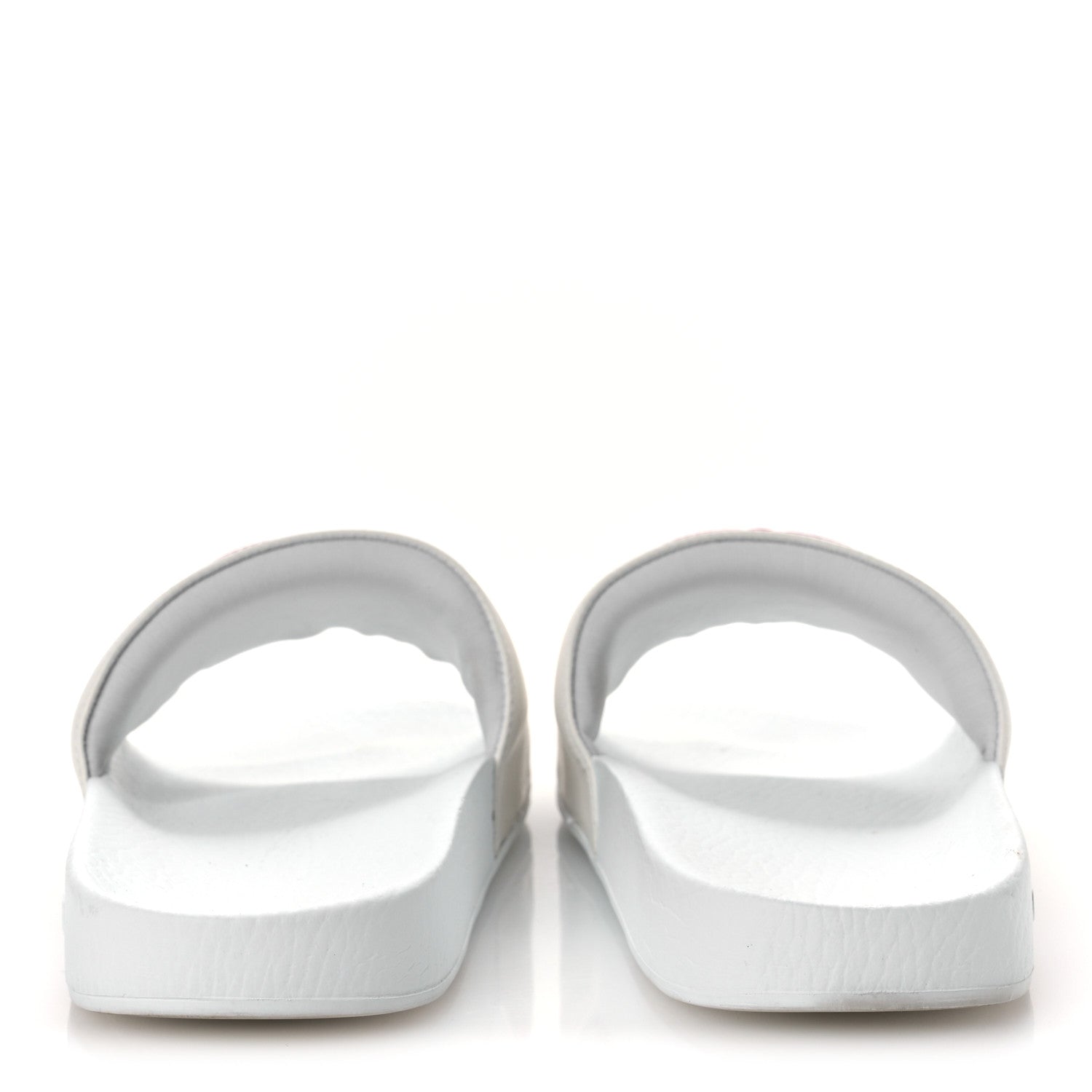NAPPA MIRO SOFT CALFSKIN INTERLOCKING G MENS SLIDE SANDALS WHITE HIBISCUS RED