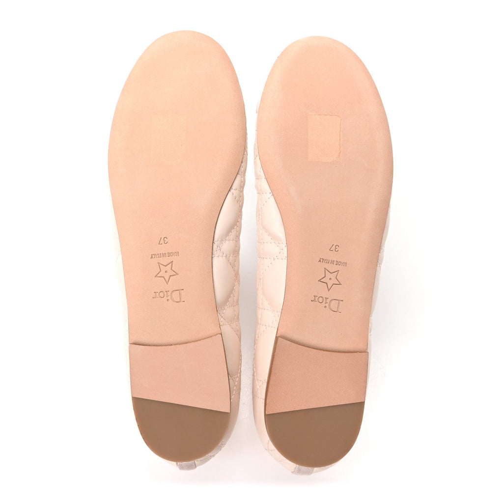 CALFSKIN CANNAGE PEARL BOW BALLET FLATS ROSE QUARTZ