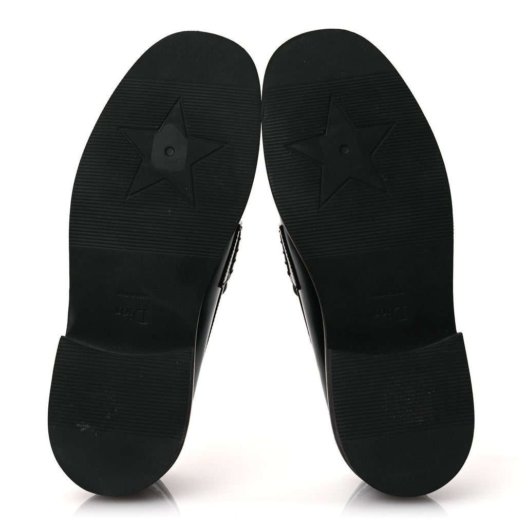 CHRISTIAN DIOR BRUSHED CALFSKIN BOY LOAFER BLACK WHITE
