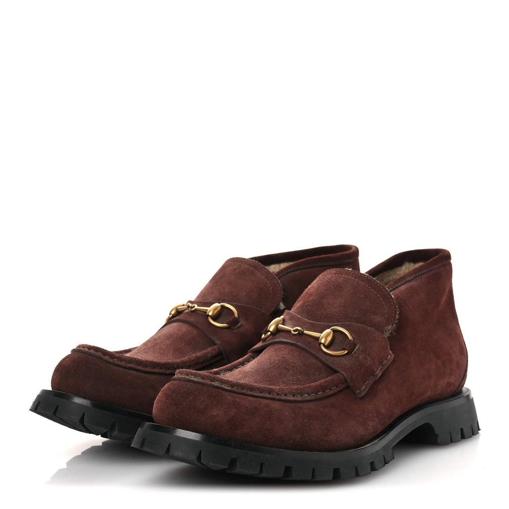 SUEDE SHEARLING MENS HARALD HORSEBIT ANKLE BOOTS LIGHT BROWN BUTTERSCOTCH