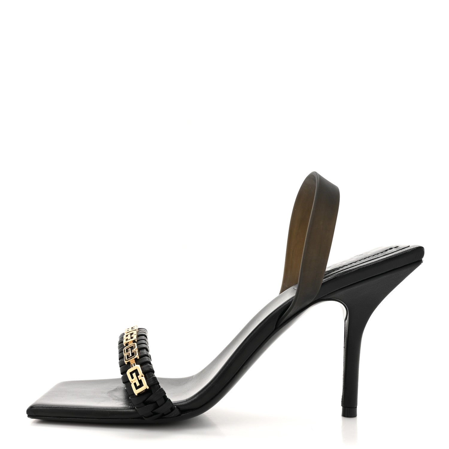 SMOOTH NAPPA G WOVEN SLINGBACK 90MM SANDALS BLACK
