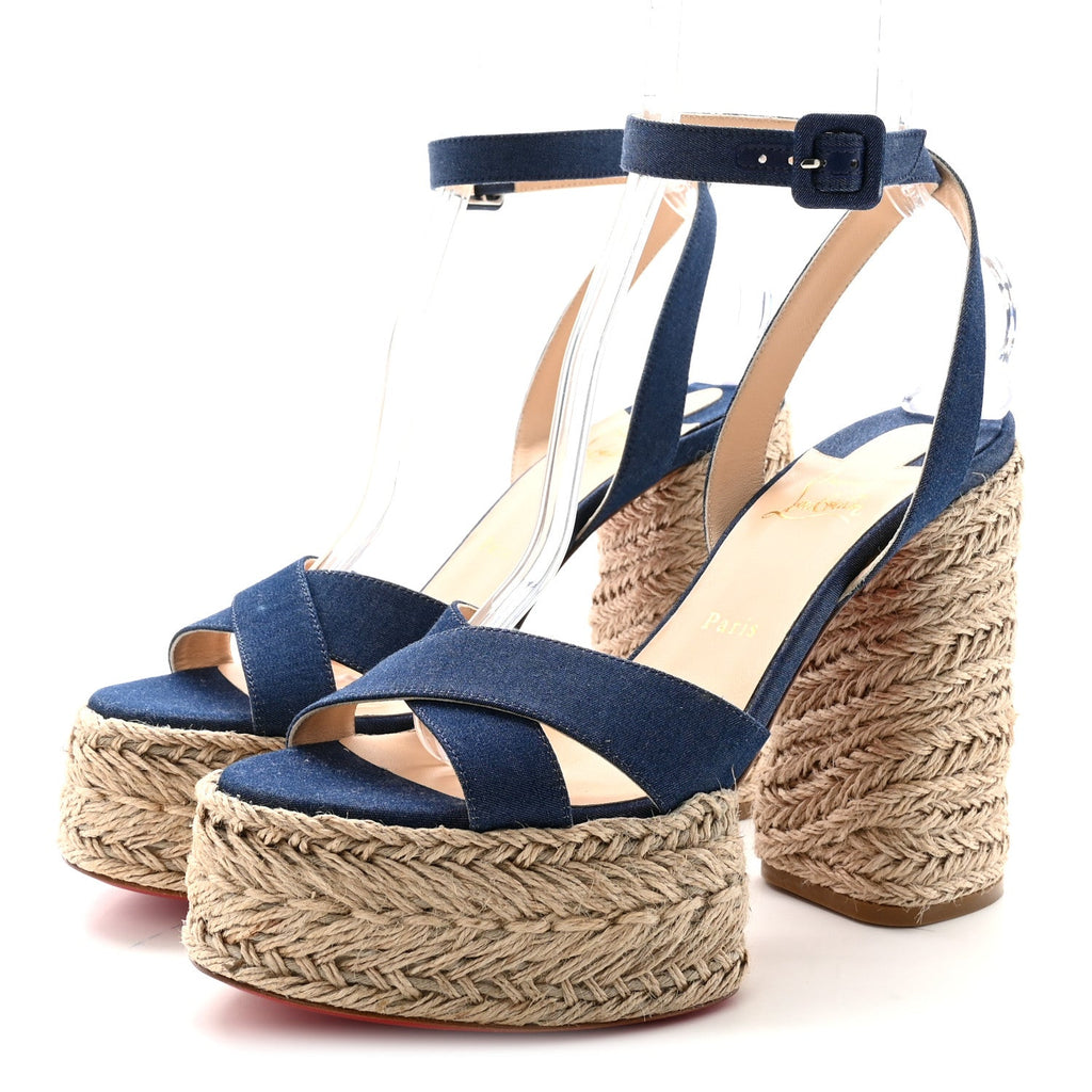 DENIM MARIZA 130 ESPADRILLE SANDALS BLUE NATURAL