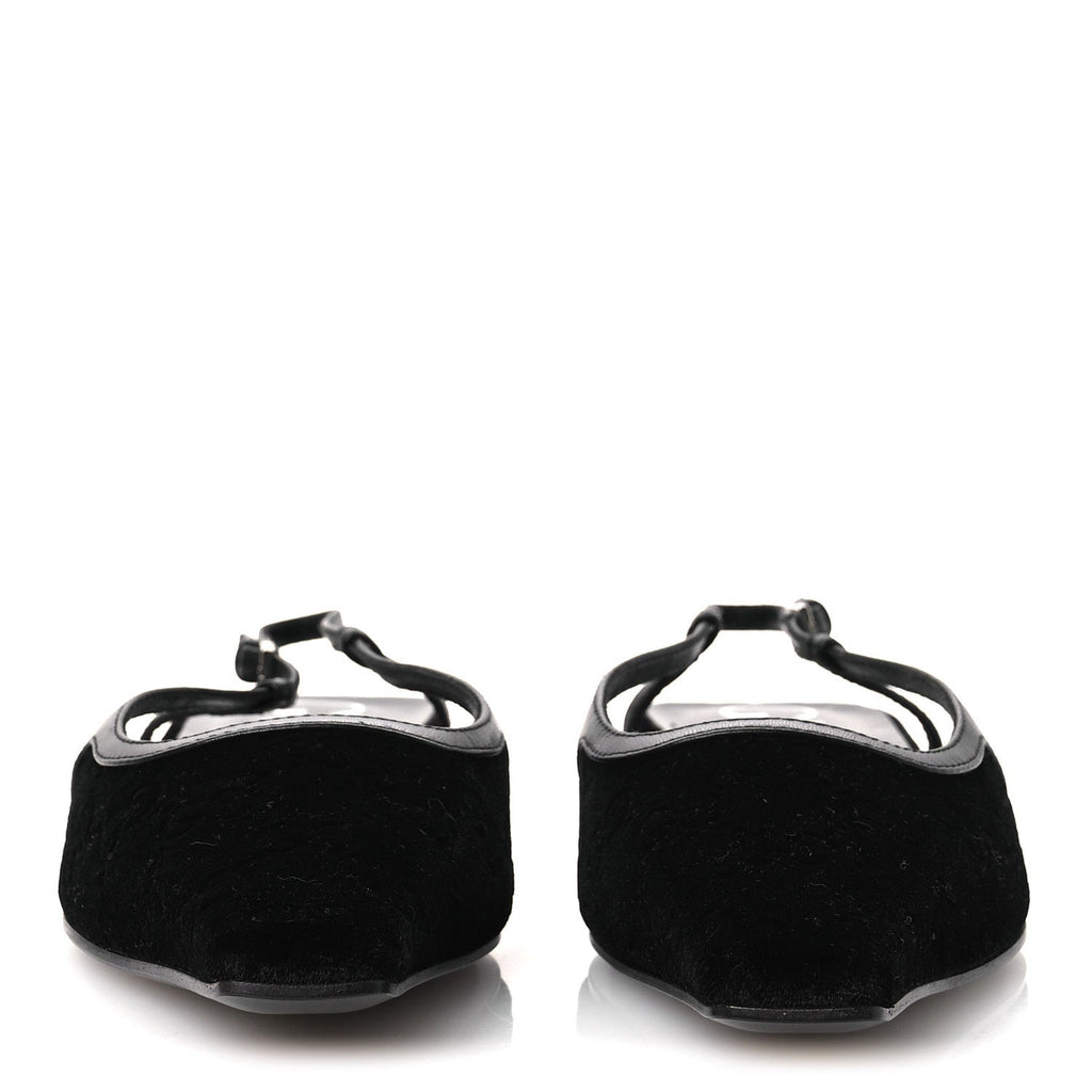VELVET GG MONOGRAM SLINGBACK BALLET FLATS BLACK