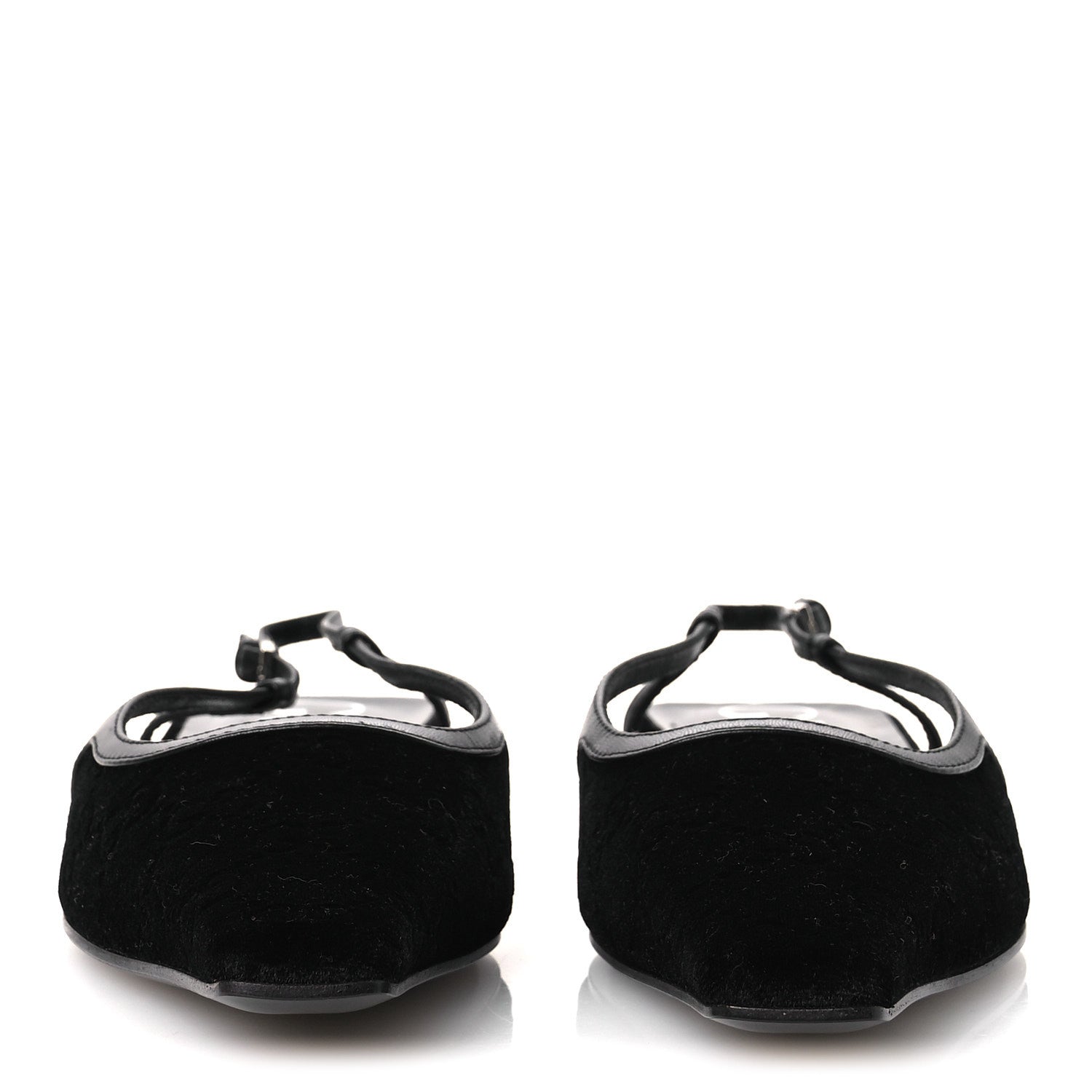 VELVET GG MONOGRAM SLINGBACK BALLET FLATS BLACK