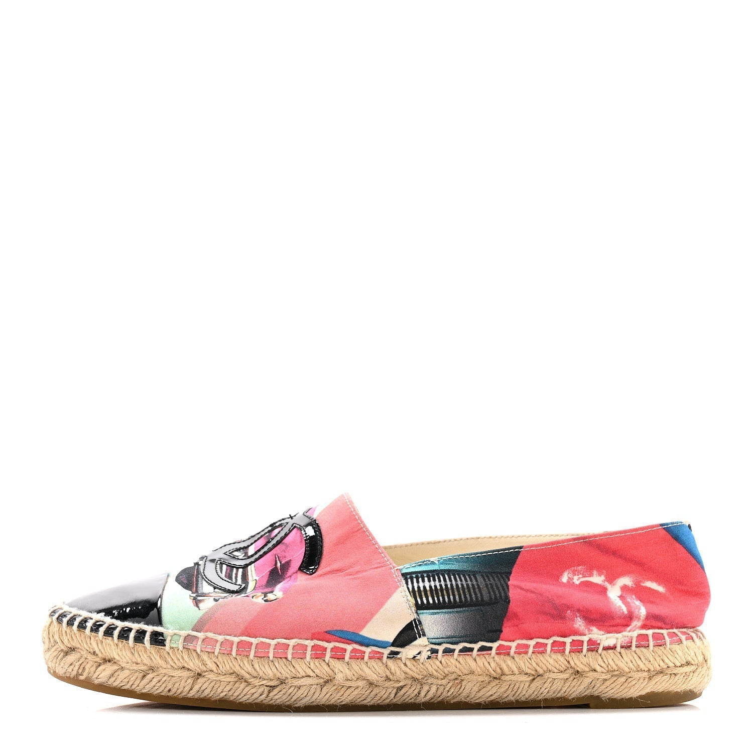 FABRIC PATENT CC ESPADRILLES MULTICOLOR BLACK