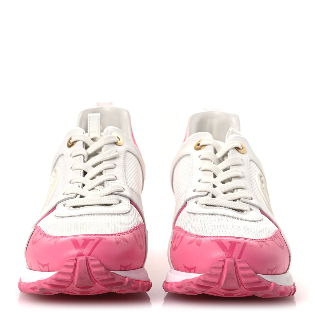 LOUIS VUITTON CALFSKIN MONOGRAM RUN AWAY SNEAKER WHITE PINK