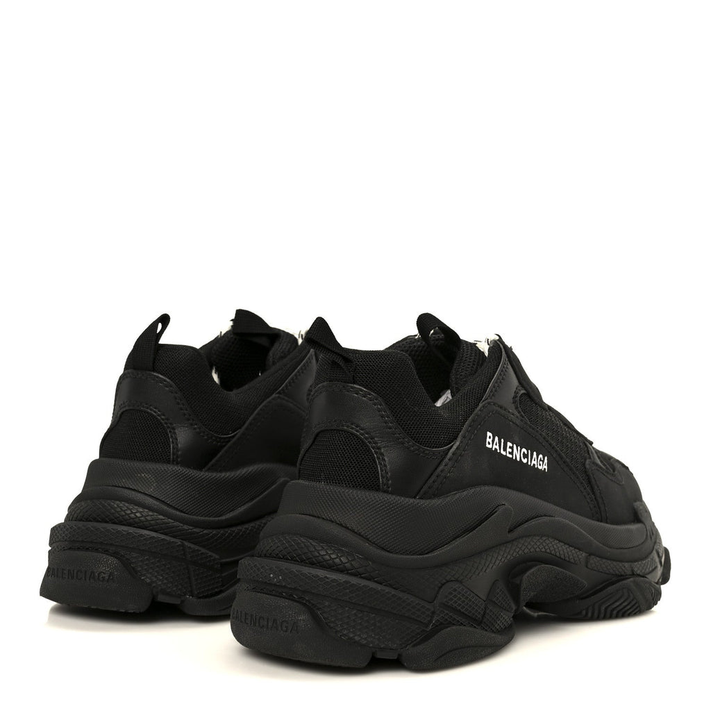 FABRIC MESH WOMENS TRIPLE S SNEAKERS BLACK