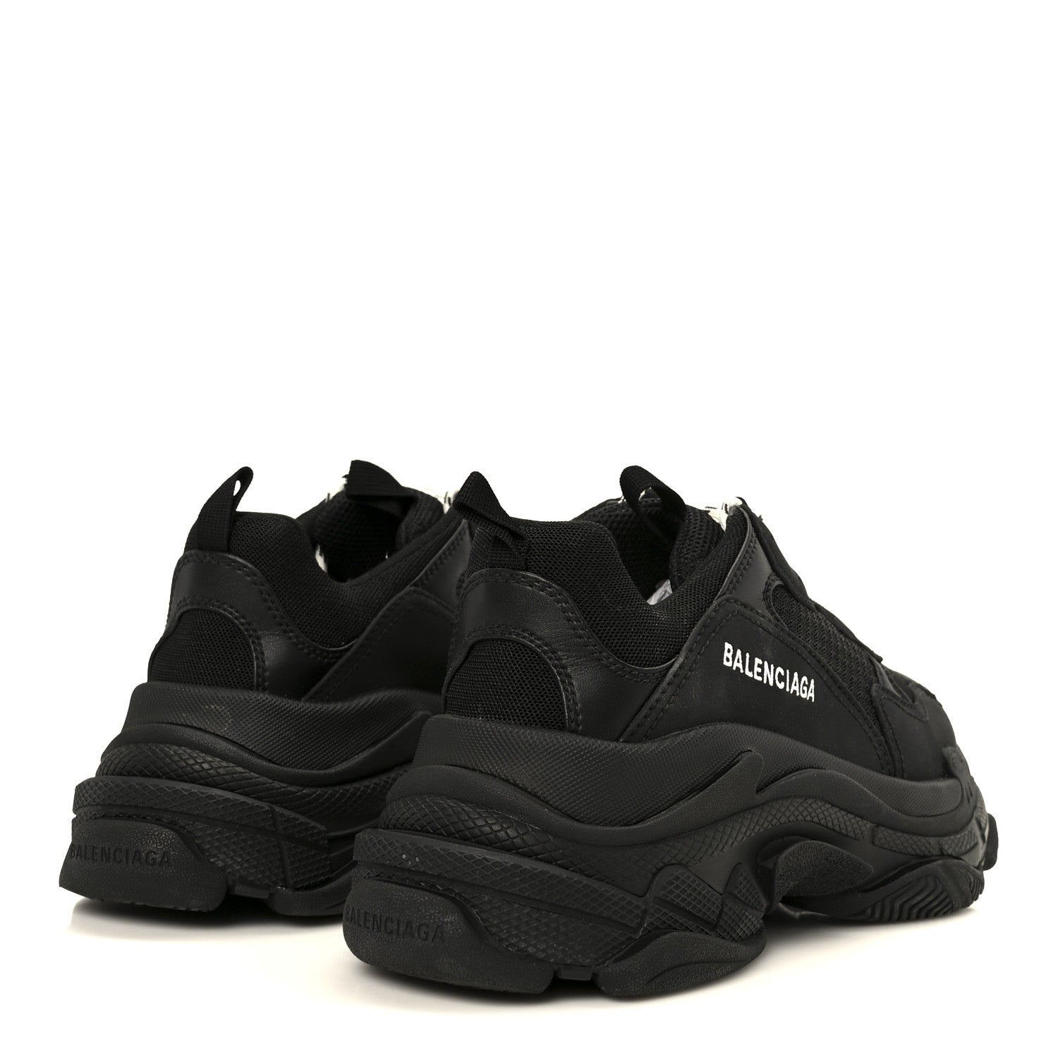 FABRIC MESH WOMENS TRIPLE S SNEAKERS BLACK