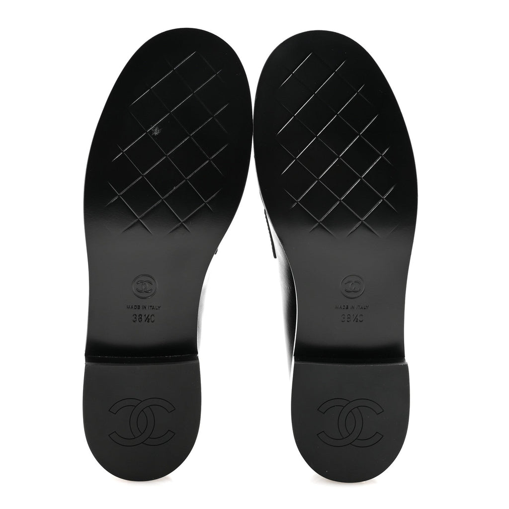 SHINY CALFSKIN CC MOCASSIN LOAFERS BLACK