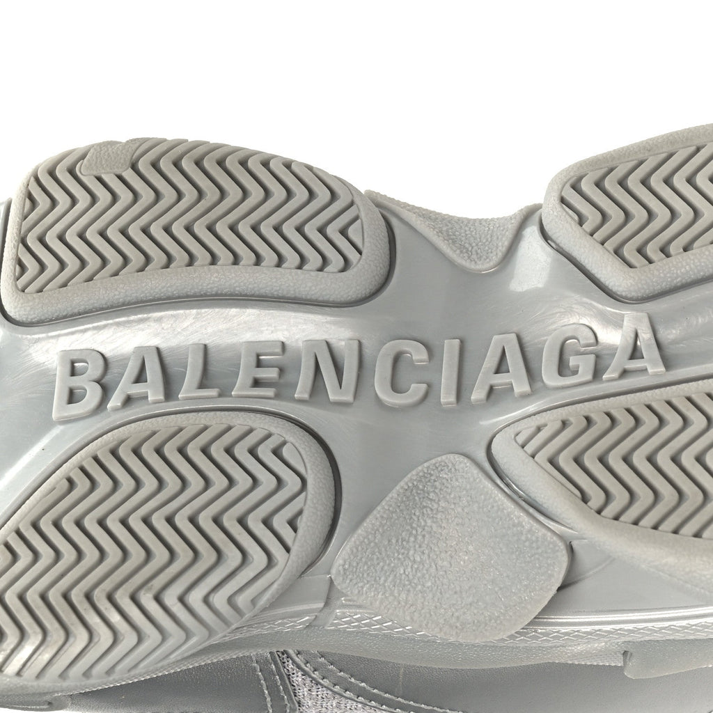 METALLIC FABRIC MESH WOMENS TRIPLE S SNEAKERS SILVER