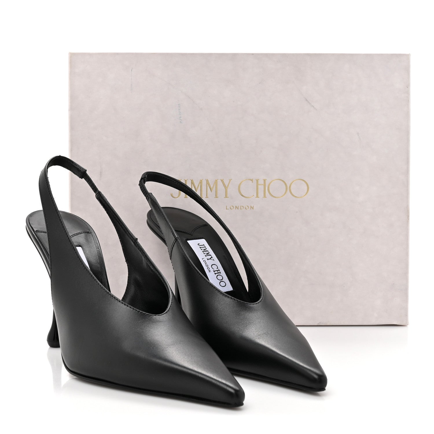 CALFSKIN ISA 95 SLINGBACK PUMPS BLACK