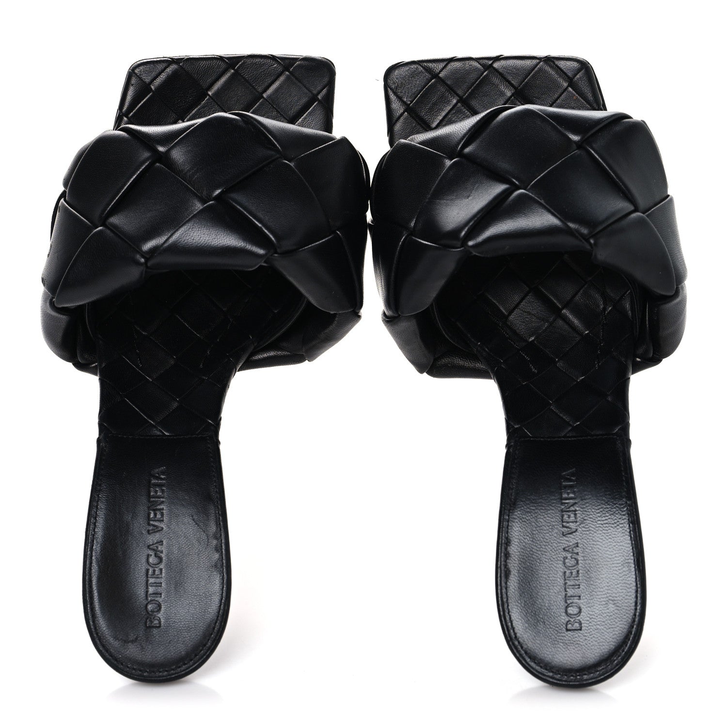 NAPPA MAXI INTRECCIATO LIDO MULE SANDALS BLACK