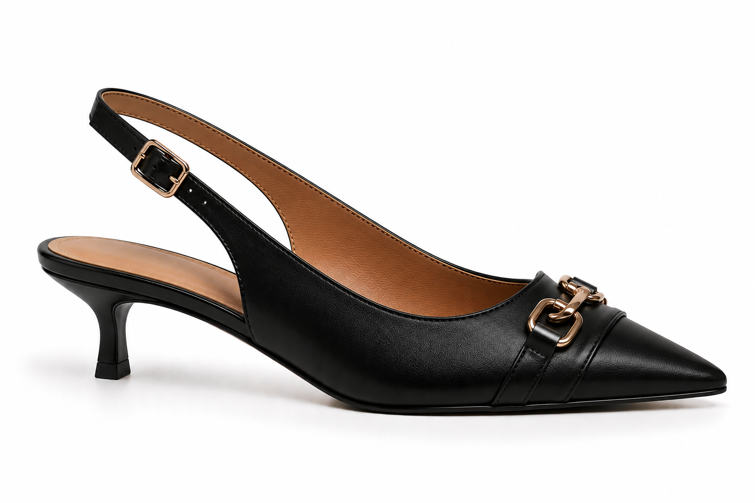 AMELIRA BLACK GOLD AMY KITTEN HEEL